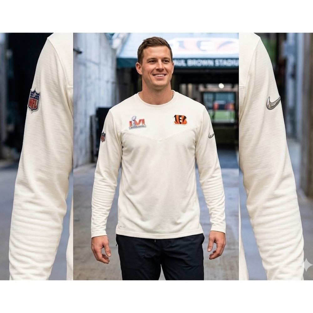 Nike Cincinnati Bengals Super Bowl LVI Dri-FIT Long Sleeve Shirt Mens XL